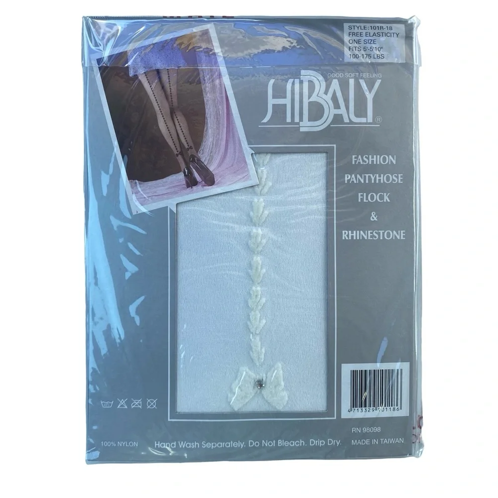 Vintage Women's Hibaly Fashion Pantyhose Flock & Rhinestone - Lot of 6‎ NEW